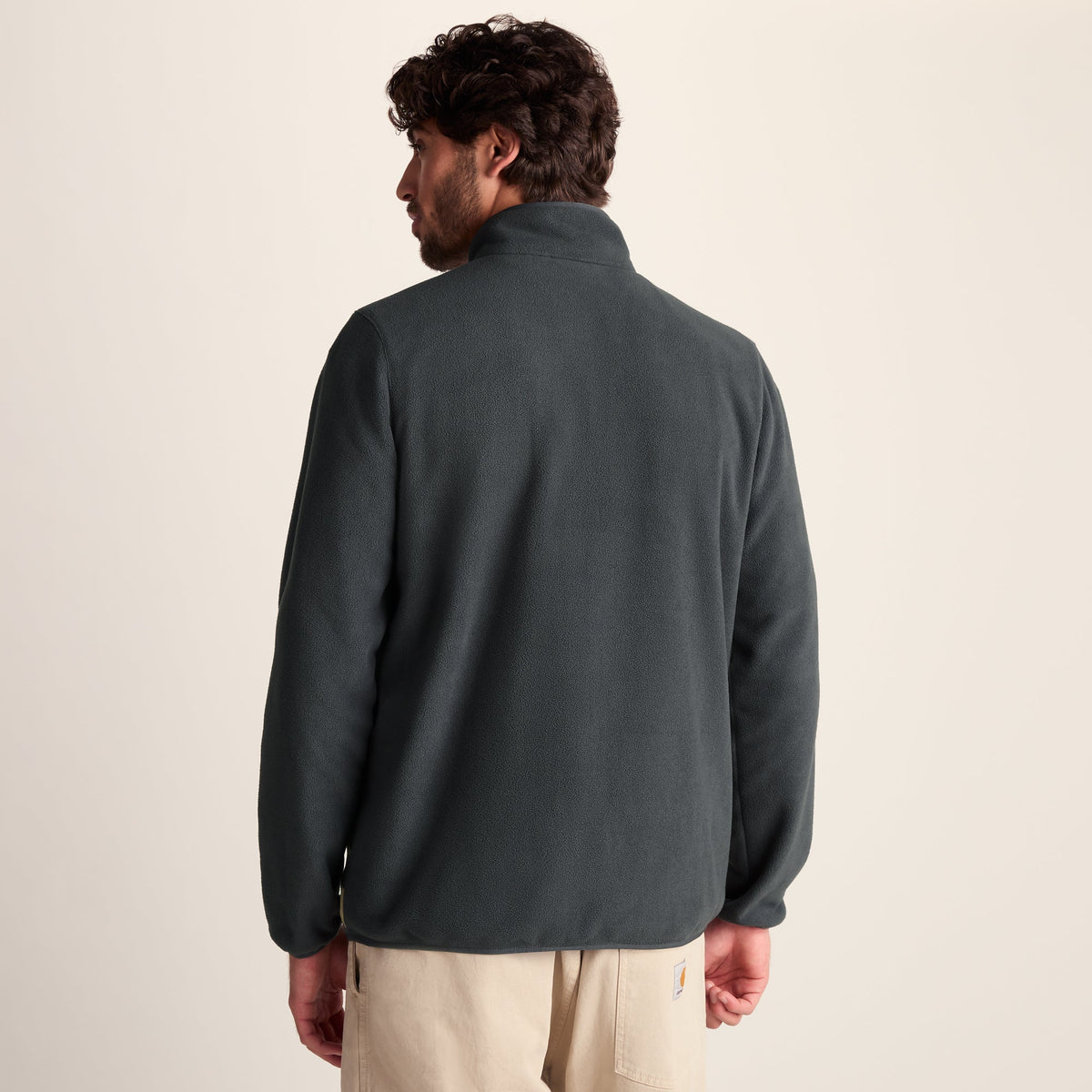 Ryle Mens Relaxed Fit Microfleece Zip Neck - Deep Slate - Image 4