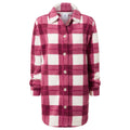 Sally Womens Sherpa Fleece Shacket - Burgundy Check - Image 10