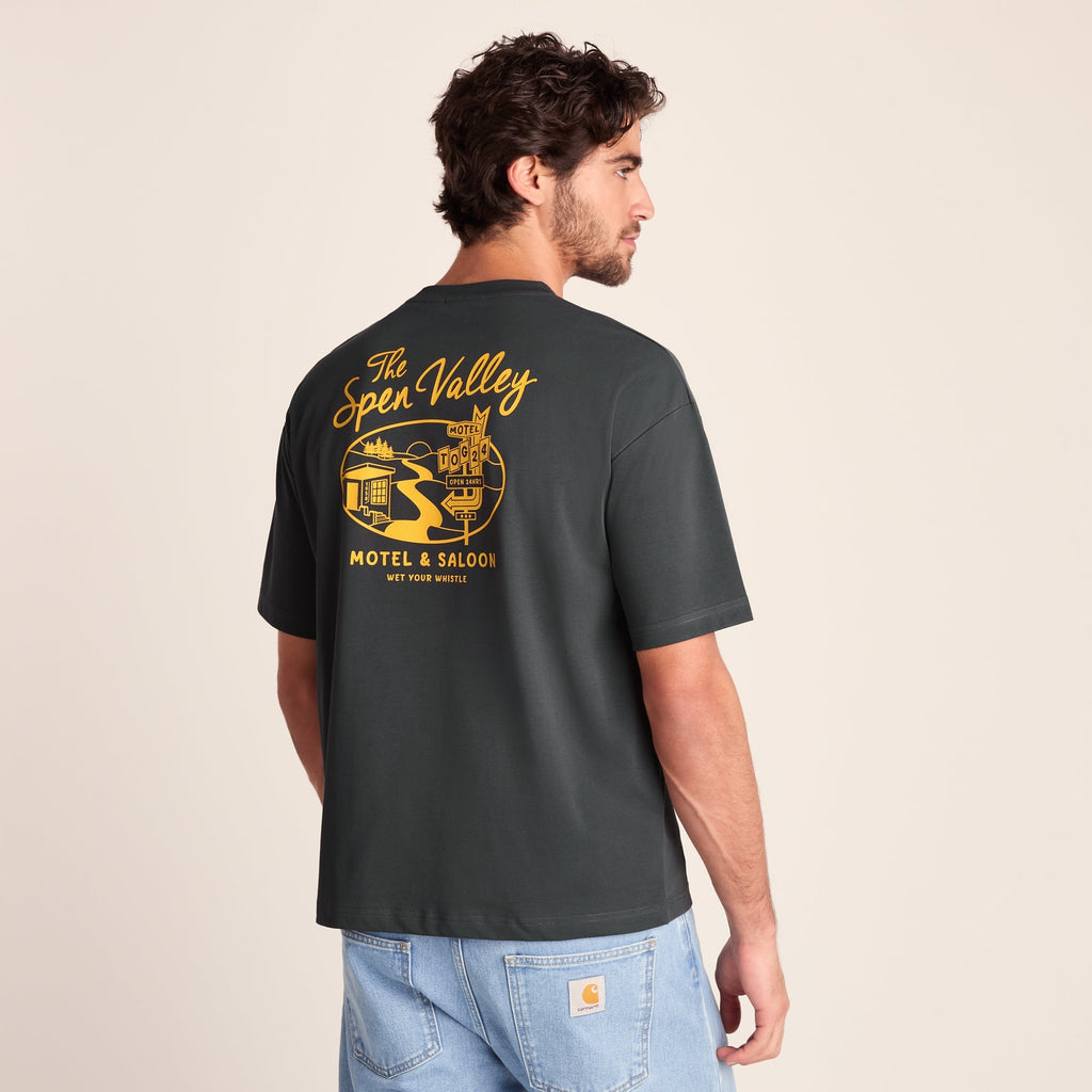Saloon Mens Relaxed Fit Premium Supersoft T-Shirt - Deep Slate - Image 3