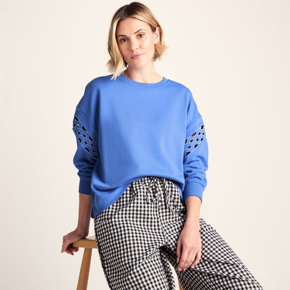 Samara Womens Relaxed Fit Supersoft Sweat - Cornflower Blue - Image 4