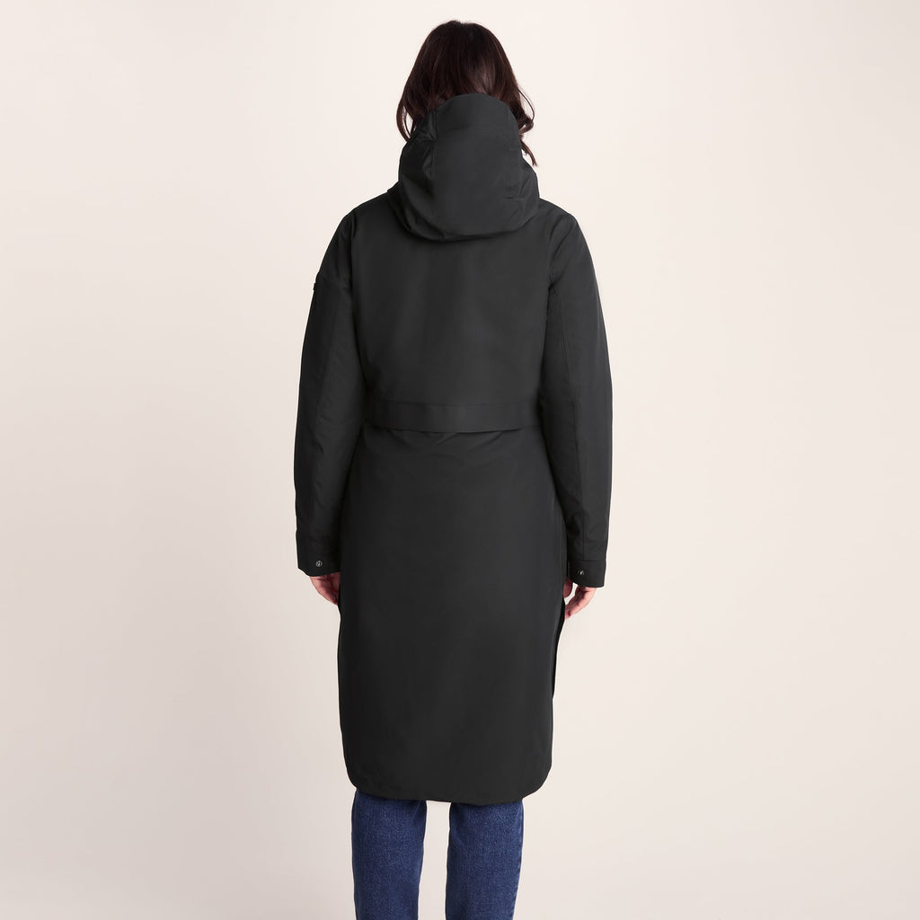 Saunter Womens Long Waterproof Jacket - Black - Image 4