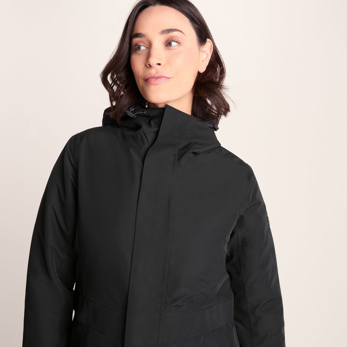 Saunter Womens Long Waterproof Jacket - Black - Image 6
