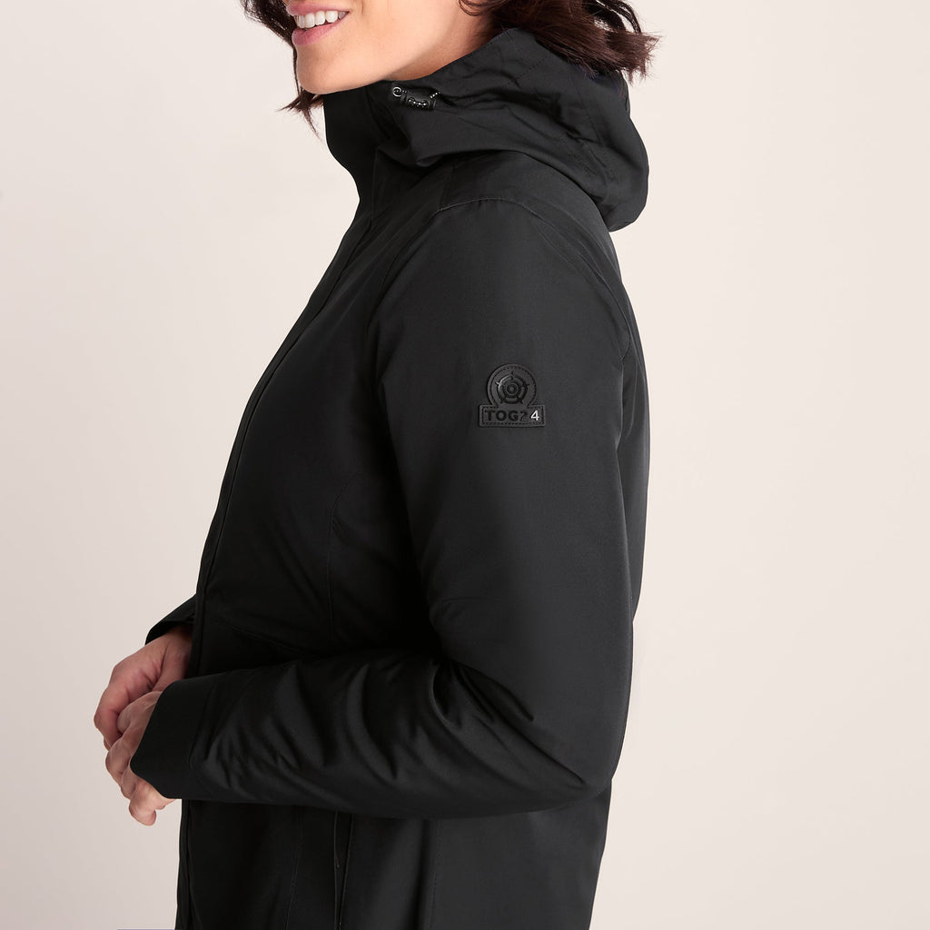 Saunter Womens Long Waterproof Jacket - Black - Image 7