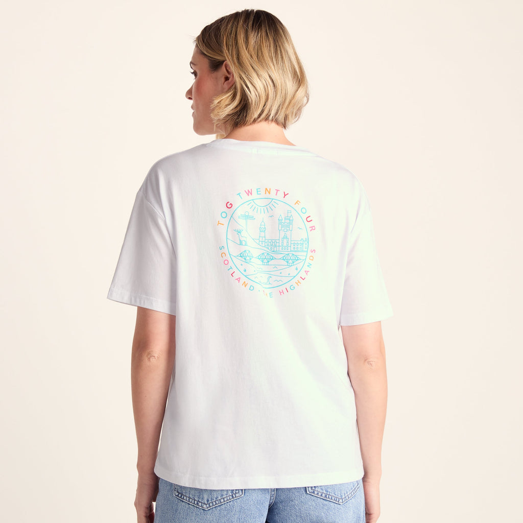 Scotland Womens 100% Cotton Supersoft Relaxed Fit T-Shirt - Optic White - Image 3