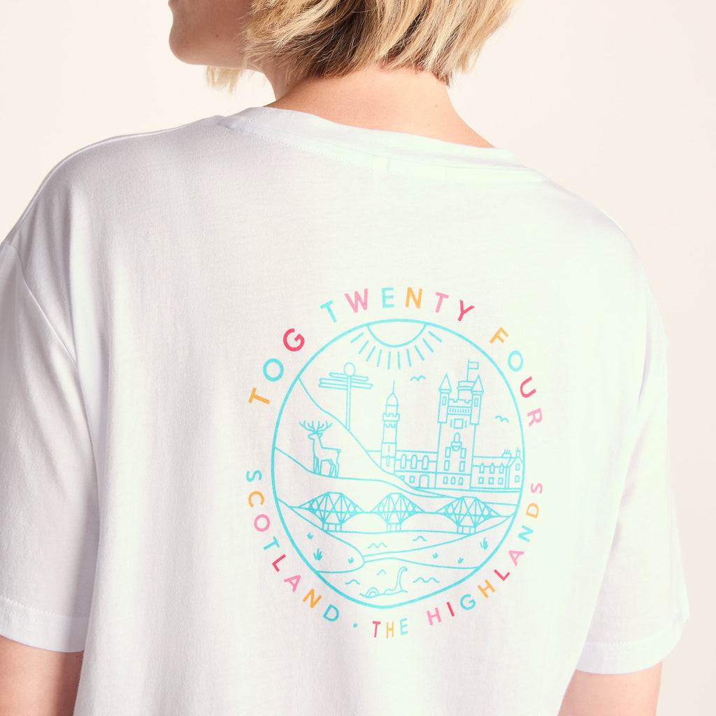 Scotland Womens 100% Cotton Supersoft Relaxed Fit T-Shirt - Optic White - Image 4