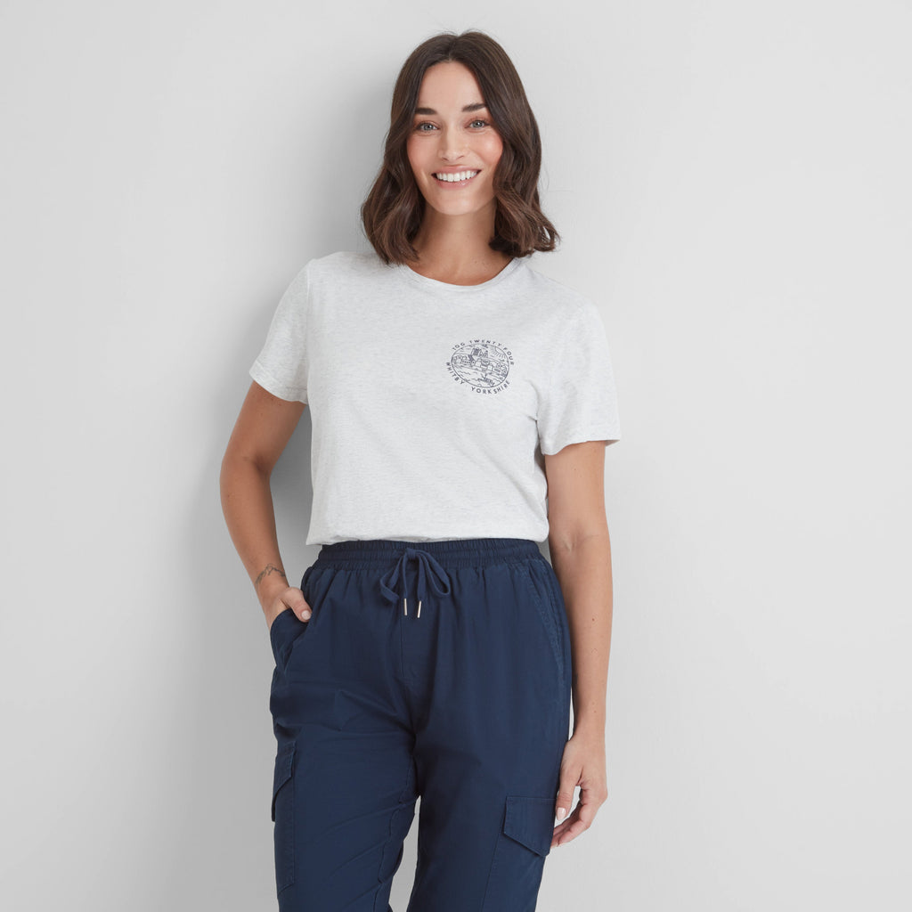 Seaside Womens 100% Cotton T-Shirt - Ice Grey Marl - Image 2