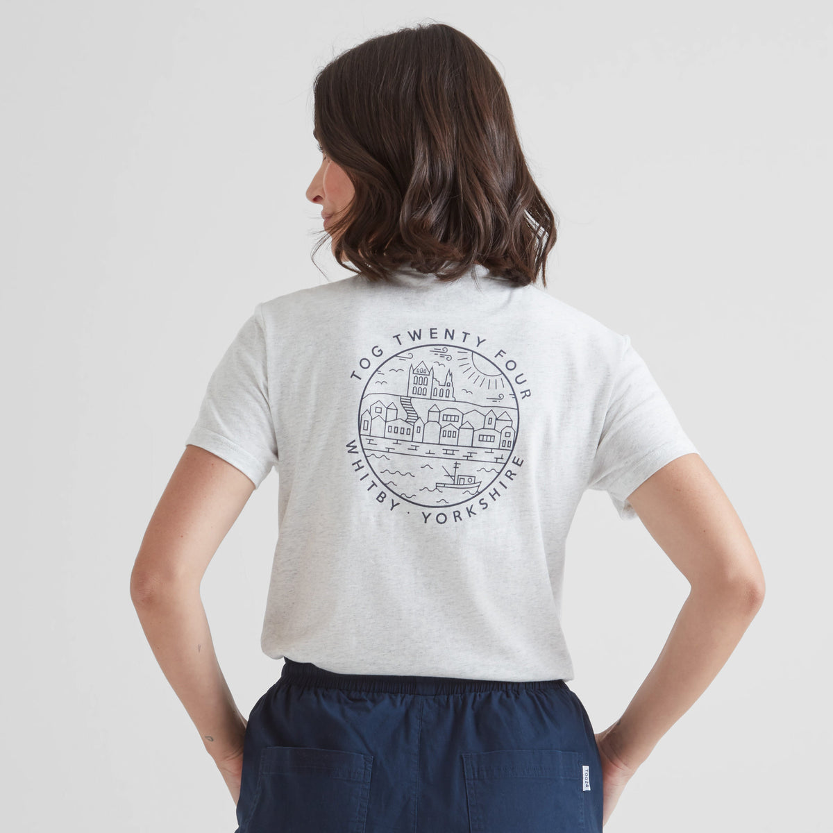 Seaside Womens 100% Cotton T-Shirt - Ice Grey Marl - Image 3