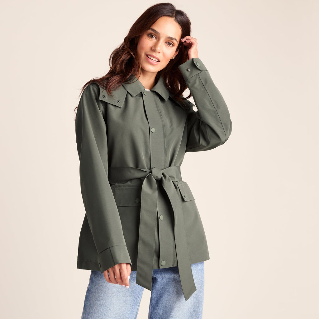 Shea Womens Waterproof Trench Coat - Pale Khaki - Image 3