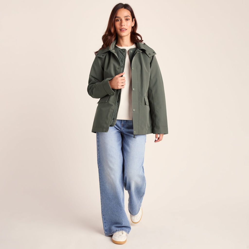 Shea Womens Waterproof Trench Coat - Pale Khaki - Image 4