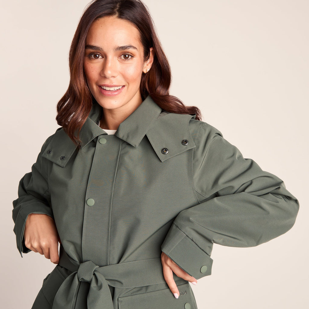 Shea Womens Waterproof Trench Coat - Pale Khaki - Image 7