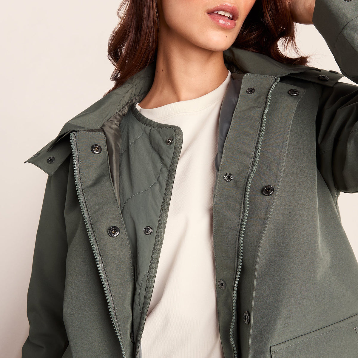 Shea Womens Waterproof Trench Coat - Pale Khaki - Image 8
