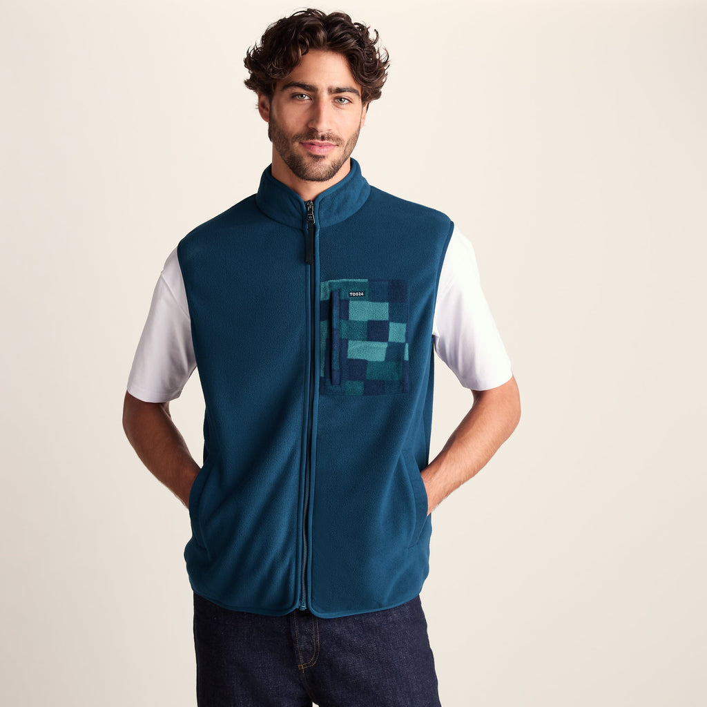 Stark Mens Relaxed Fit Microfleece Gilet - Inky Blue - Image 6