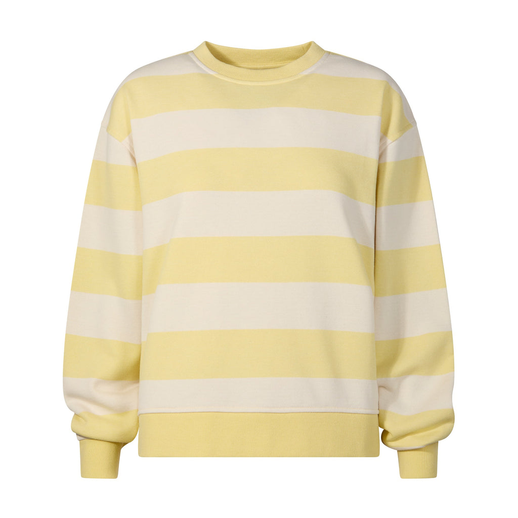 Tara Womens Relaxed Fit Supersoft Sweat - Butter Yellow Stripe - Image 7