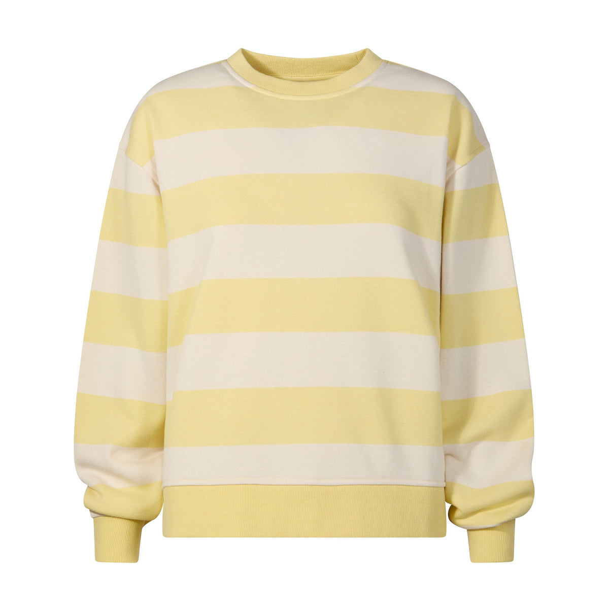 Tara Womens Relaxed Fit Supersoft Sweat - Butter Yellow Stripe - Image 7