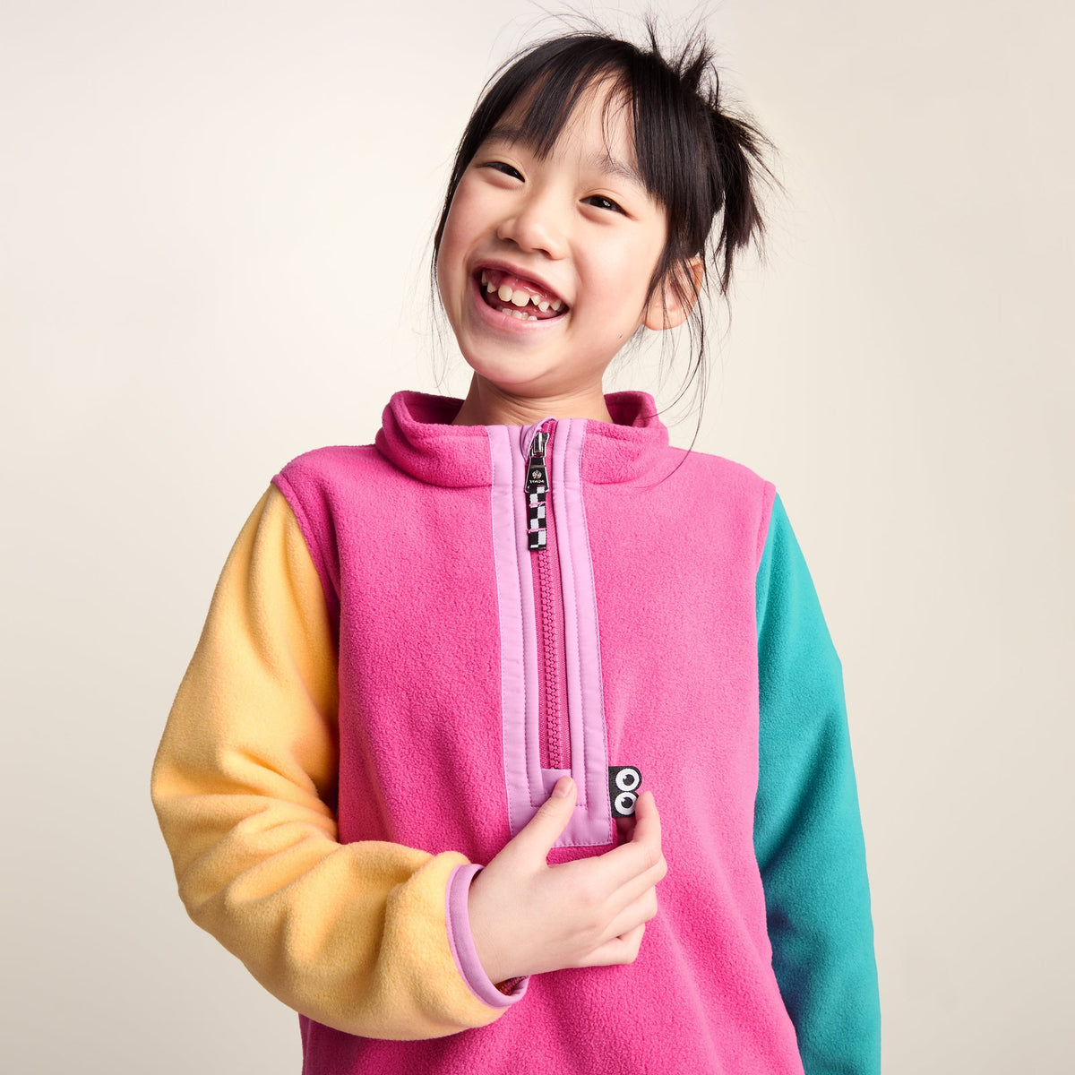 Texel Kids Shaun the Sheep Fleece Zip Neck - Strawberry Dream - Image 6