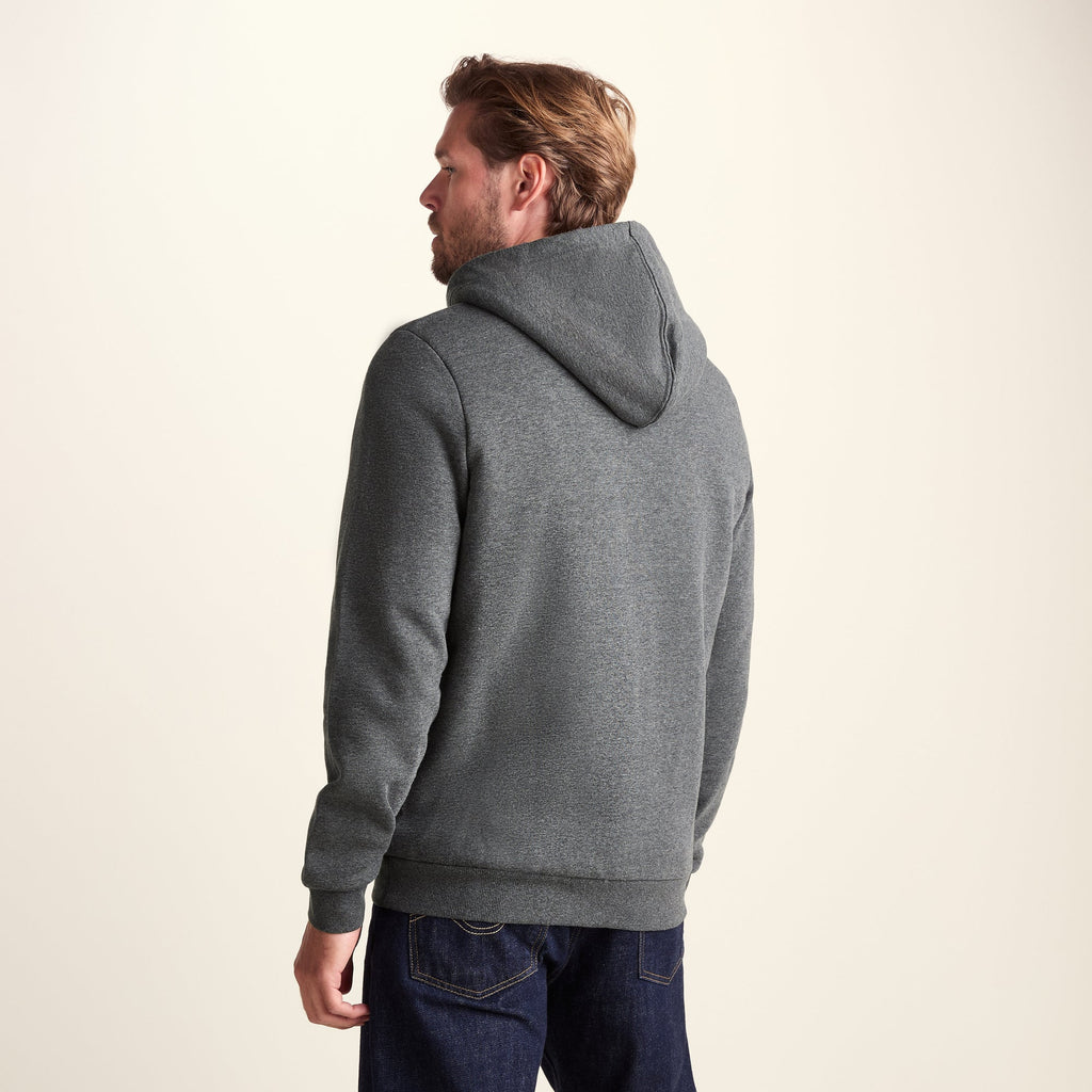 Timble Mens Sherpa Fleece Lined Hoody - Dark Grey Marl - Image 3