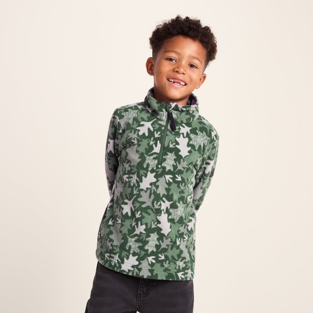 Toffolo Kids Zipneck Fleece - Oak Leaf Print - Image 2