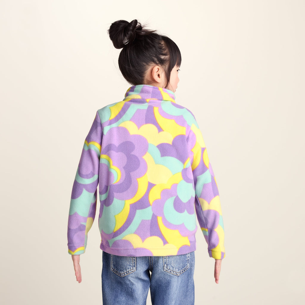 Toffolo Kids Zipneck Fleece - Lilac Cloud Print - Image 3
