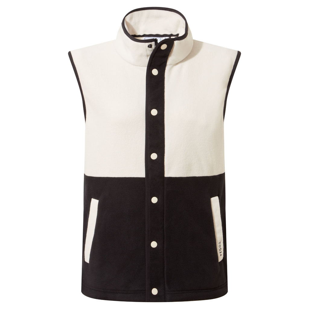 Tunston Womens Relaxed Fit Microfleece Gilet - Vanilla/Black - Image 5
