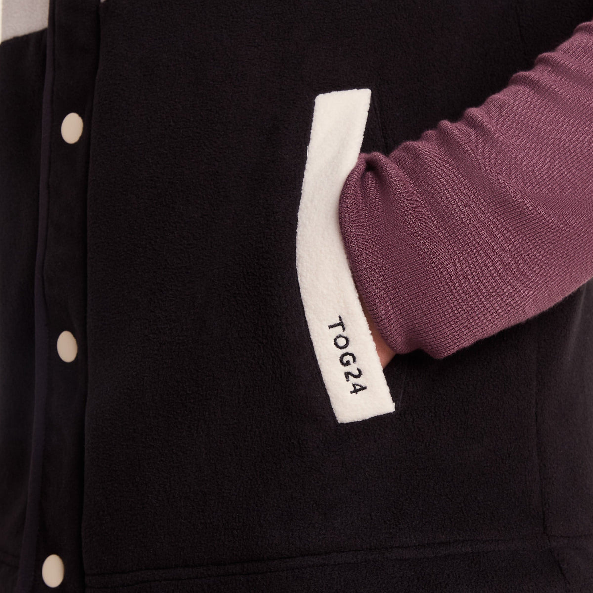 Tunston Womens Relaxed Fit Microfleece Gilet - Vanilla/Black - Image 6