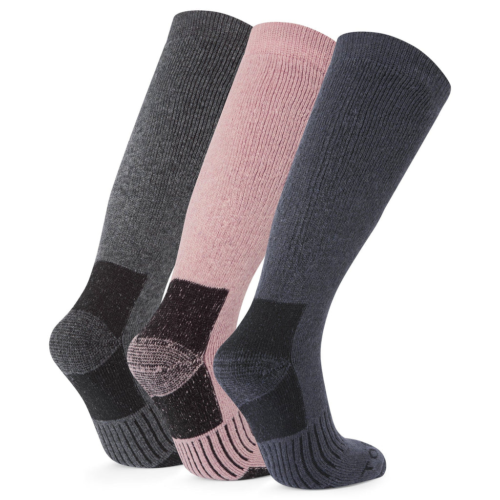Villach 3 Pack Womens Trek Socks - Dark Grey Marl/Faded Pink/Washed Blue - Image 2