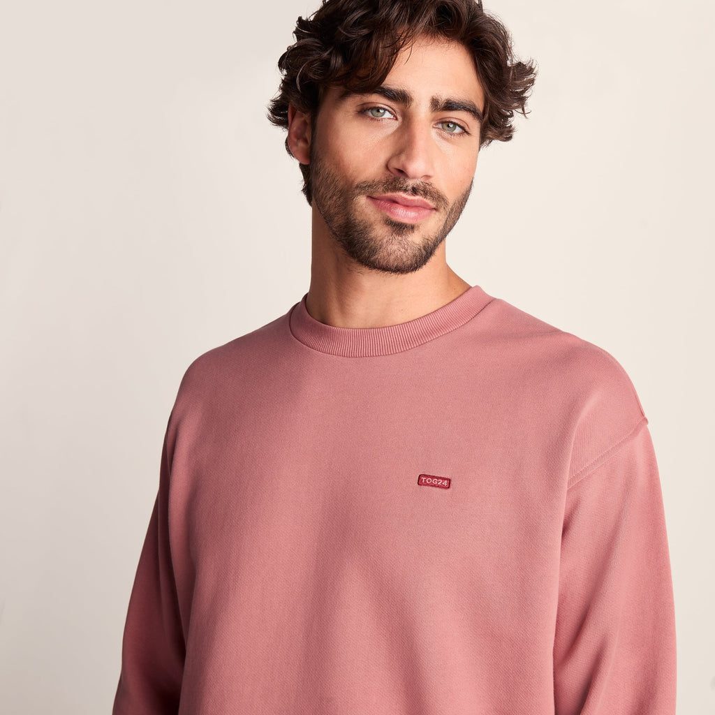 Warren Mens Relaxed Fit 100% Cotton Heavyweight Sweat - Redwood - Image 6