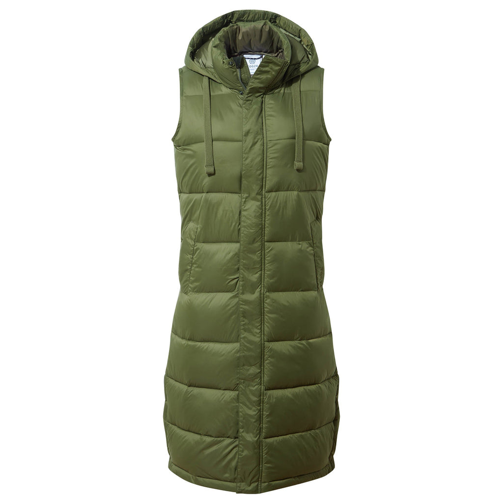Newall Womens Long Padded Gilet - Khaki - Image 7