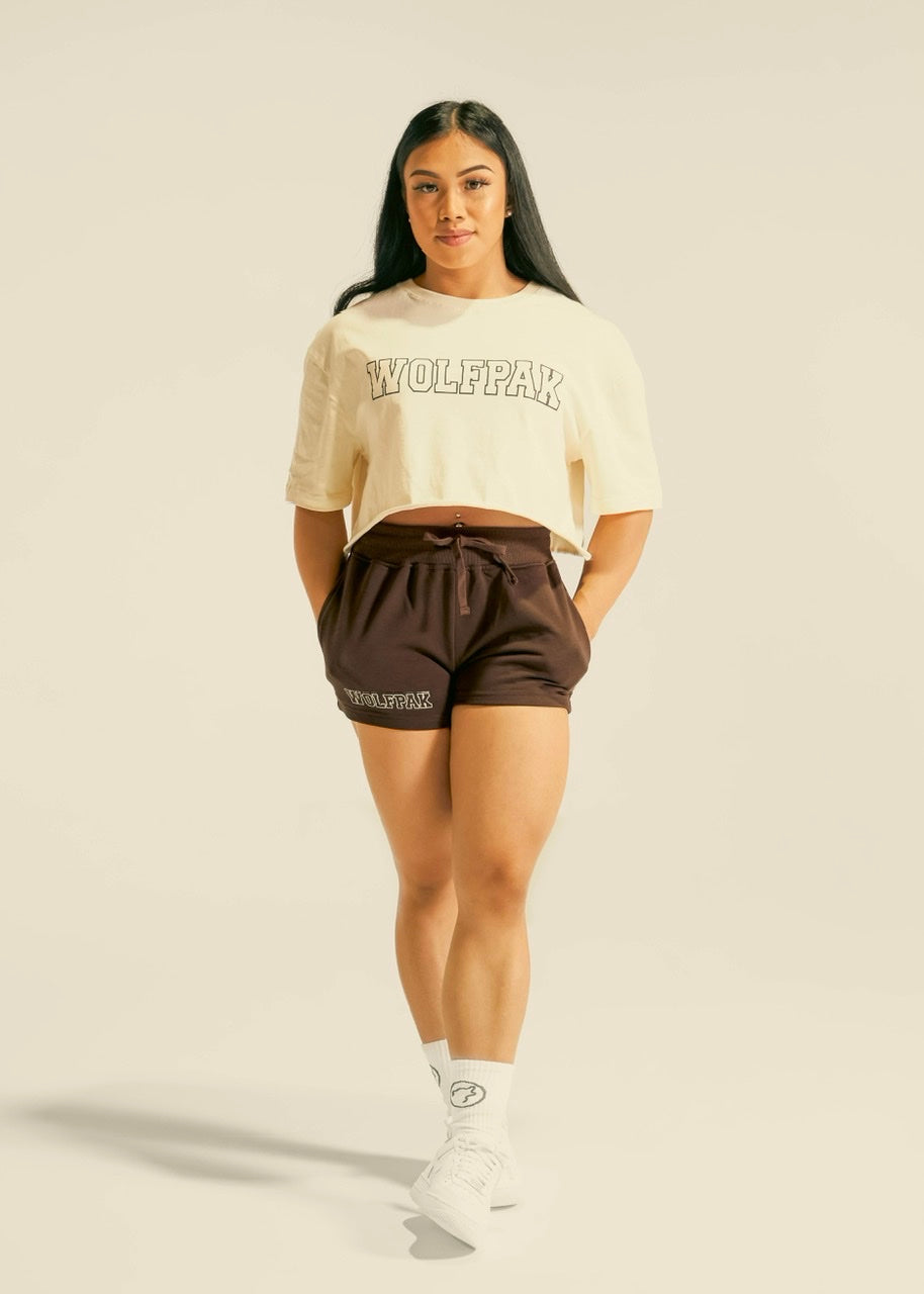 Women's Varsity Cropped Tee Cream - Image 4