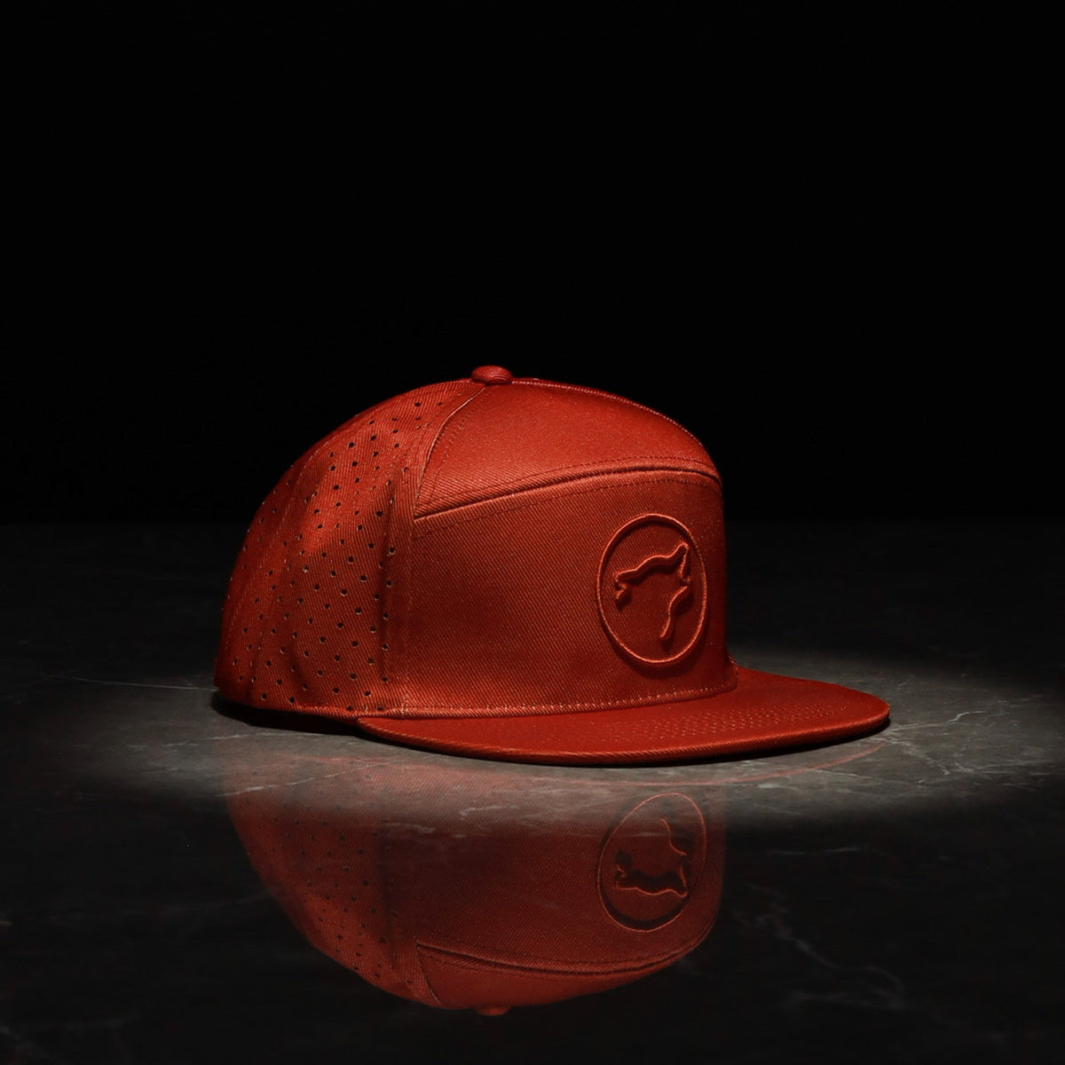 Flat Bill Snapback Hat Blood Orange - Image 2