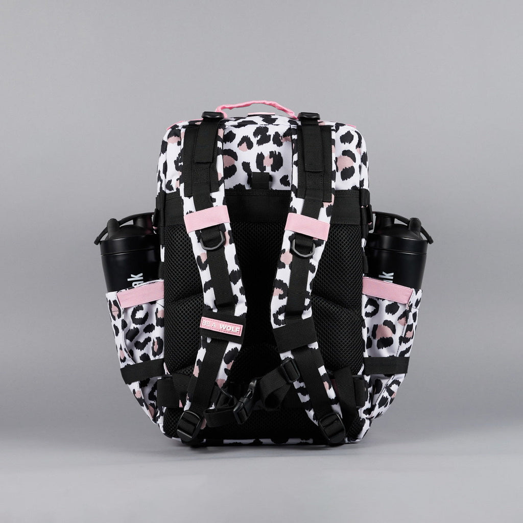 45L Backpack Leopard Pink Zip - Image 8