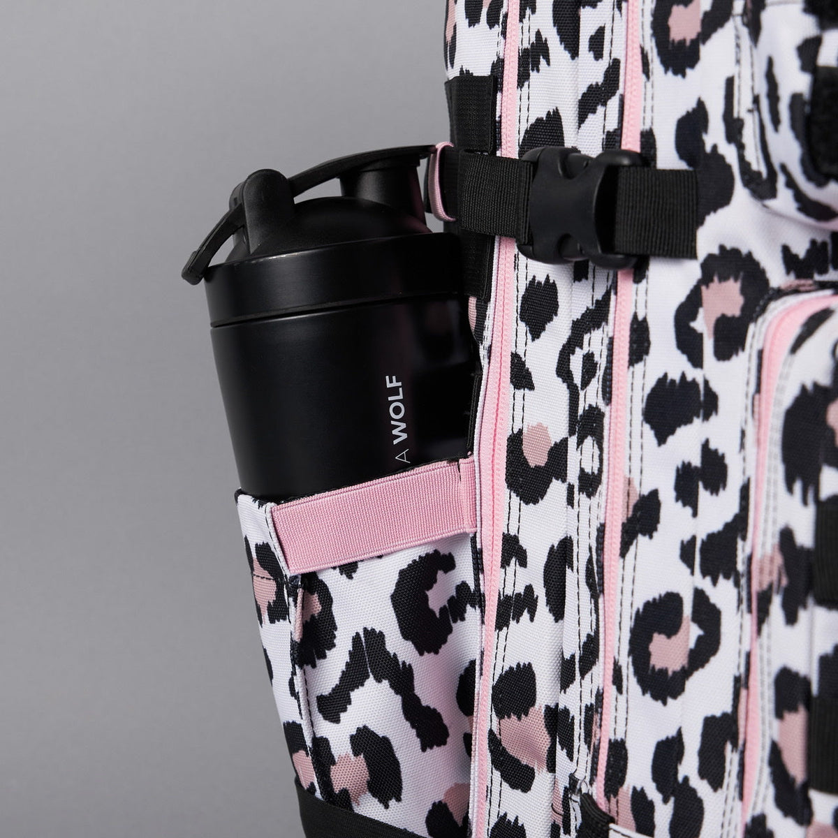 45L Backpack Leopard Pink Zip - Image 15