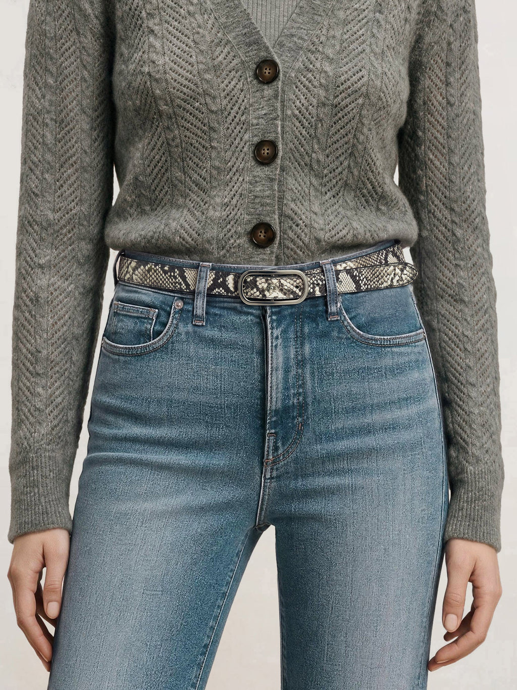 Snake-Embossed Loop Belt - Image 2