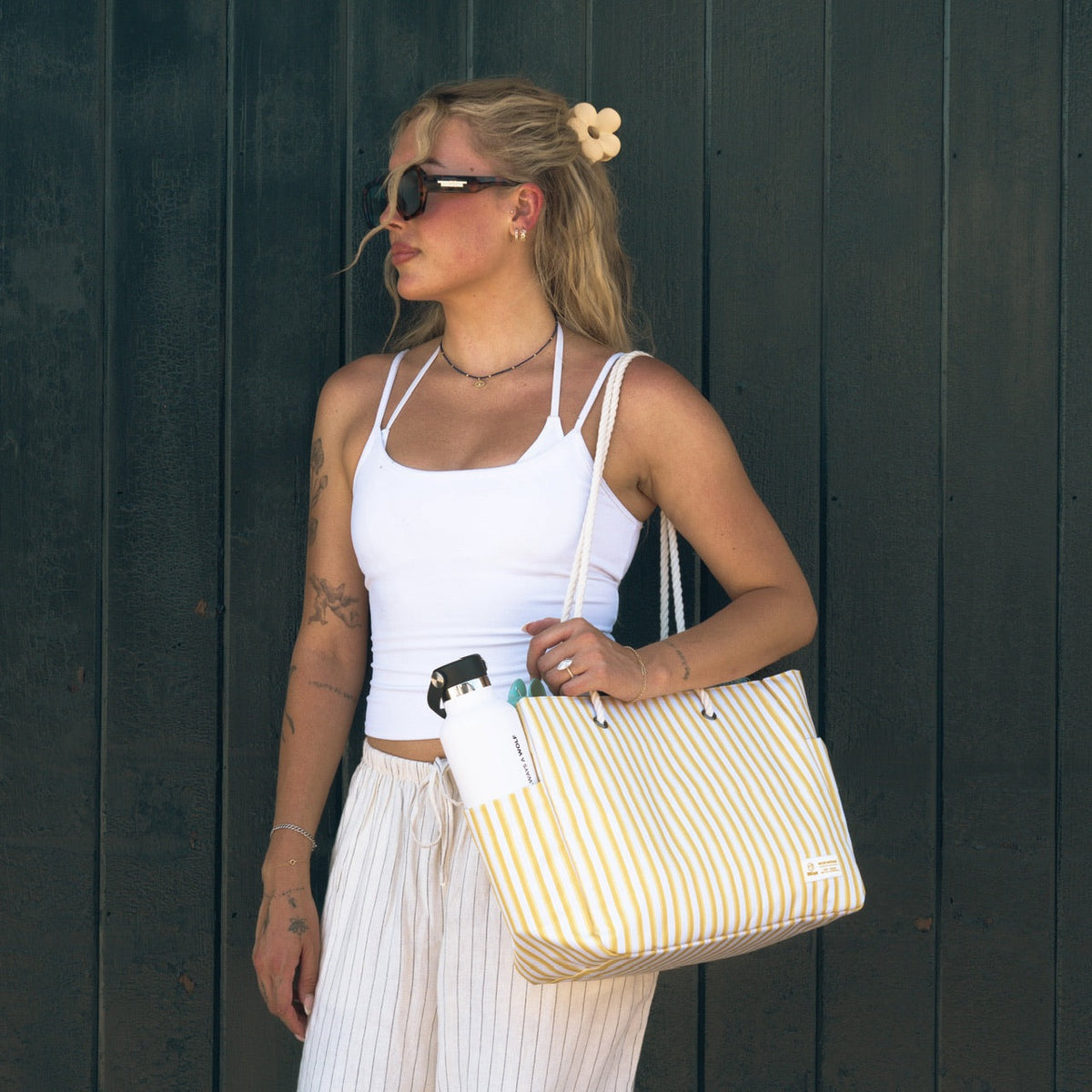 Tote Bag Yellow Stripes - Image 4
