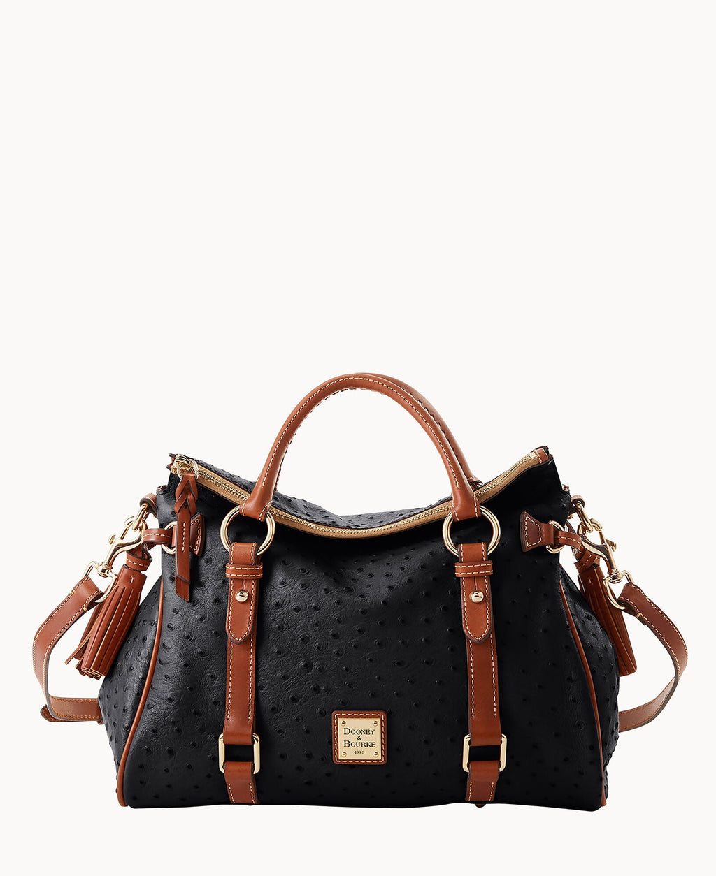 Ostrich Large Satchel - Black