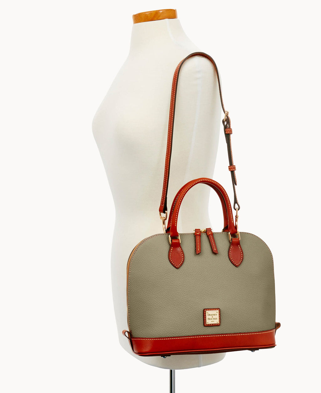Pebble Grain Zip Zip Satchel - Image 123