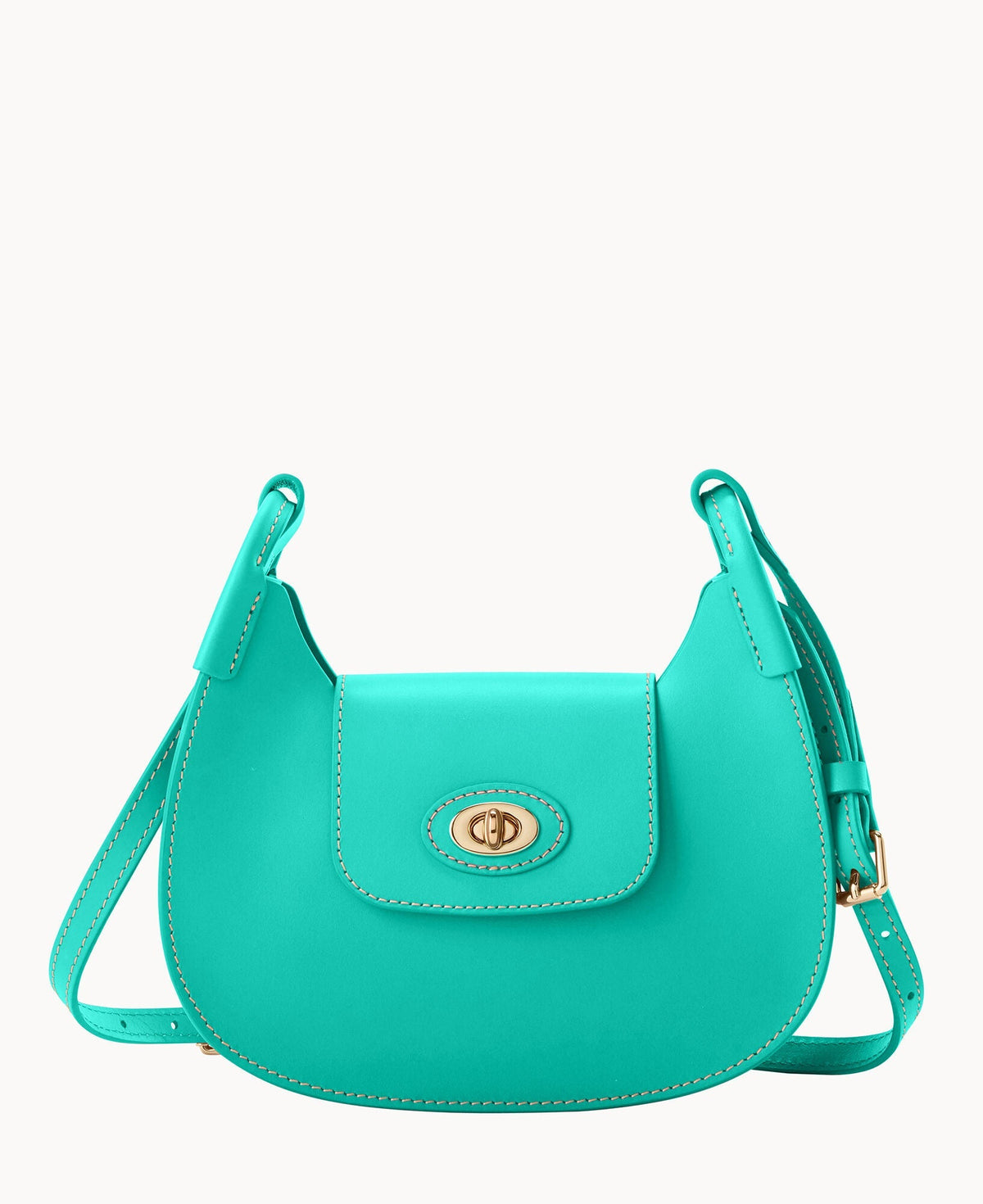 Sweety Leather Crossbody Hobo - Aqua