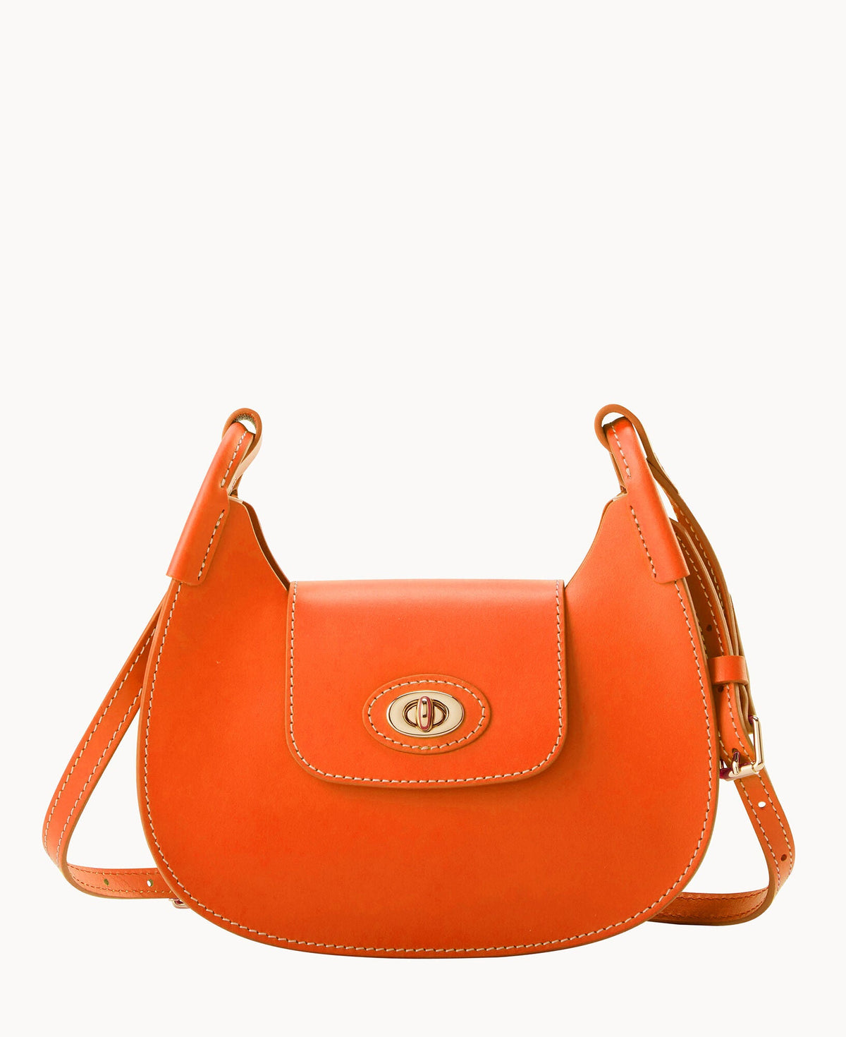 Sweety Leather Crossbody Hobo - Tangerine