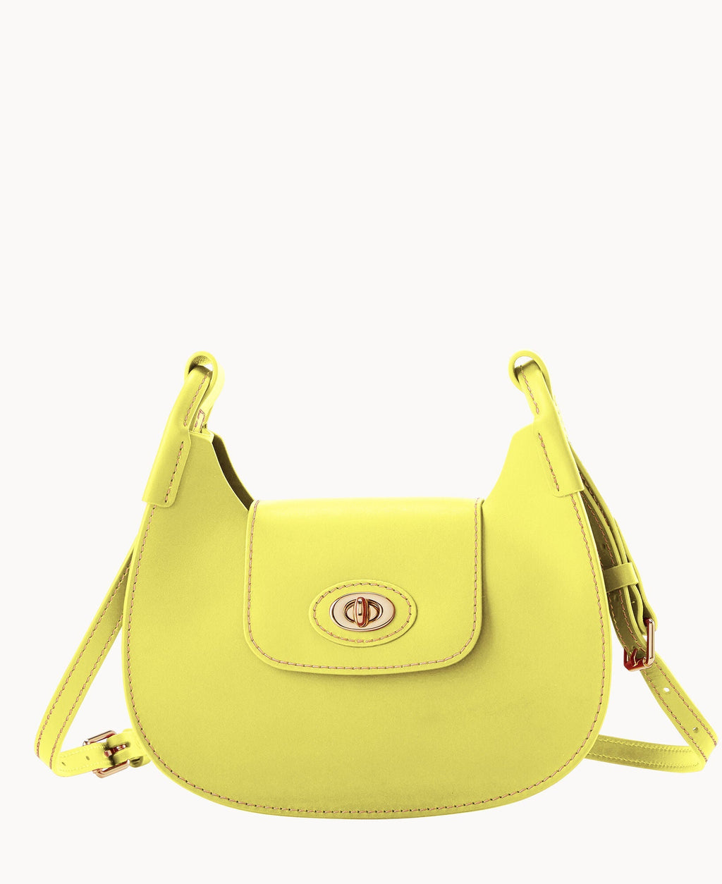Sweety Leather Crossbody Hobo - Yellow