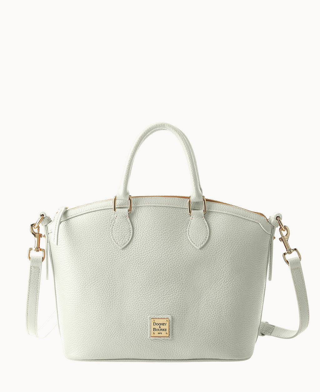 Lucca Leather Domed Satchel - White