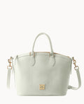 Lucca Leather Domed Satchel - White