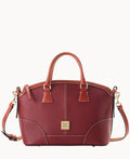 Pebble Grain Small Domed Satchel - Wine