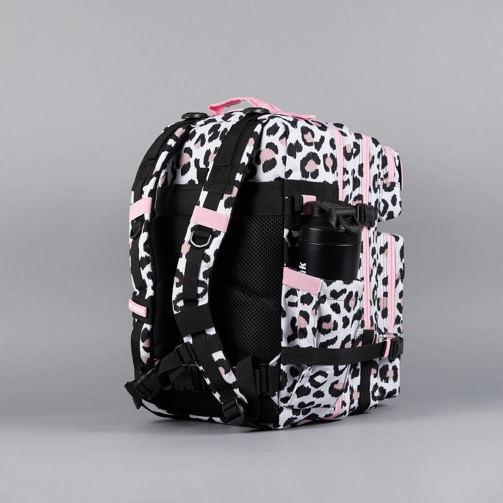 45L Backpack Leopard Pink Zip - Image 12