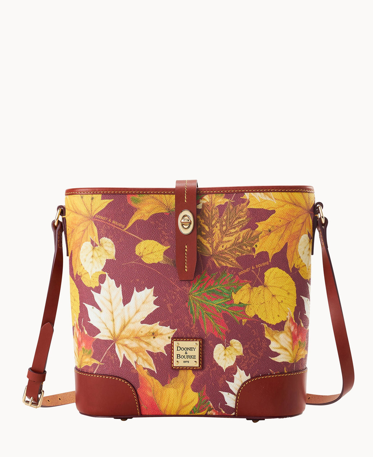 Maple Leaf Crossbody Bucket - Wine