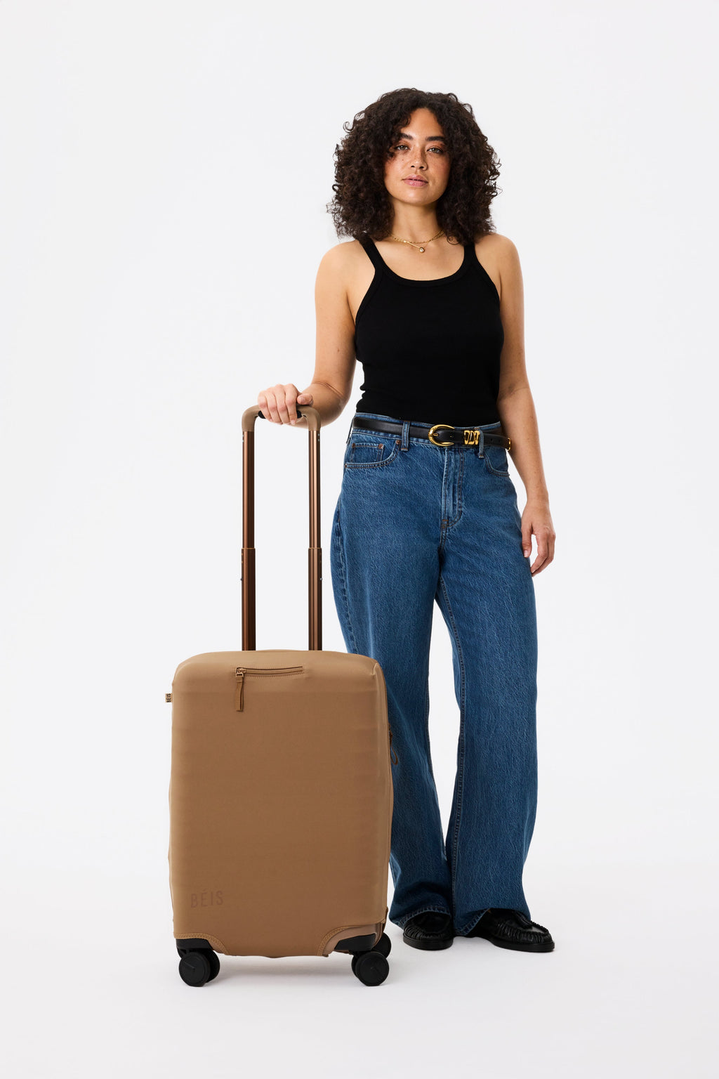 The Carry-On Luggage Cover in Camel - Image 5
