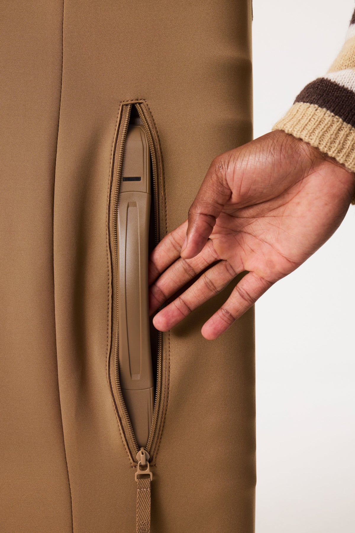 The Large Check-In Luggage Cover in Camel - Image 4