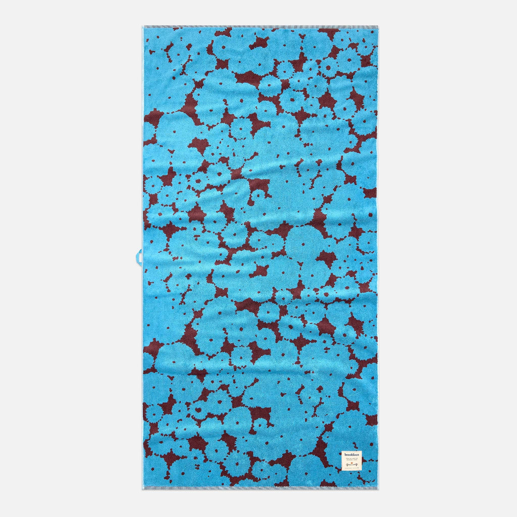 Beach Towel - Drifting Blooms in French Blue