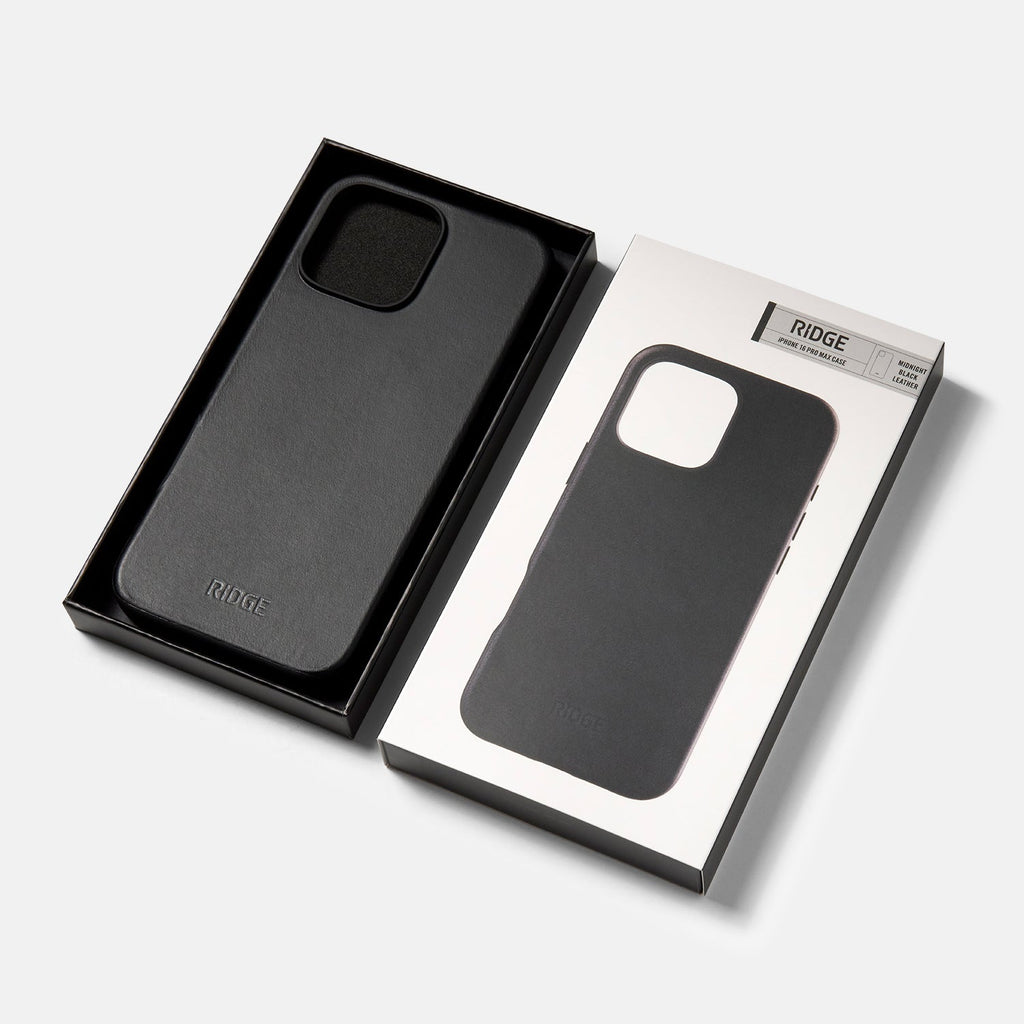 Everyday Phone Case - iPhone 16 Pro Max - Midnight Black Leather - Image 5