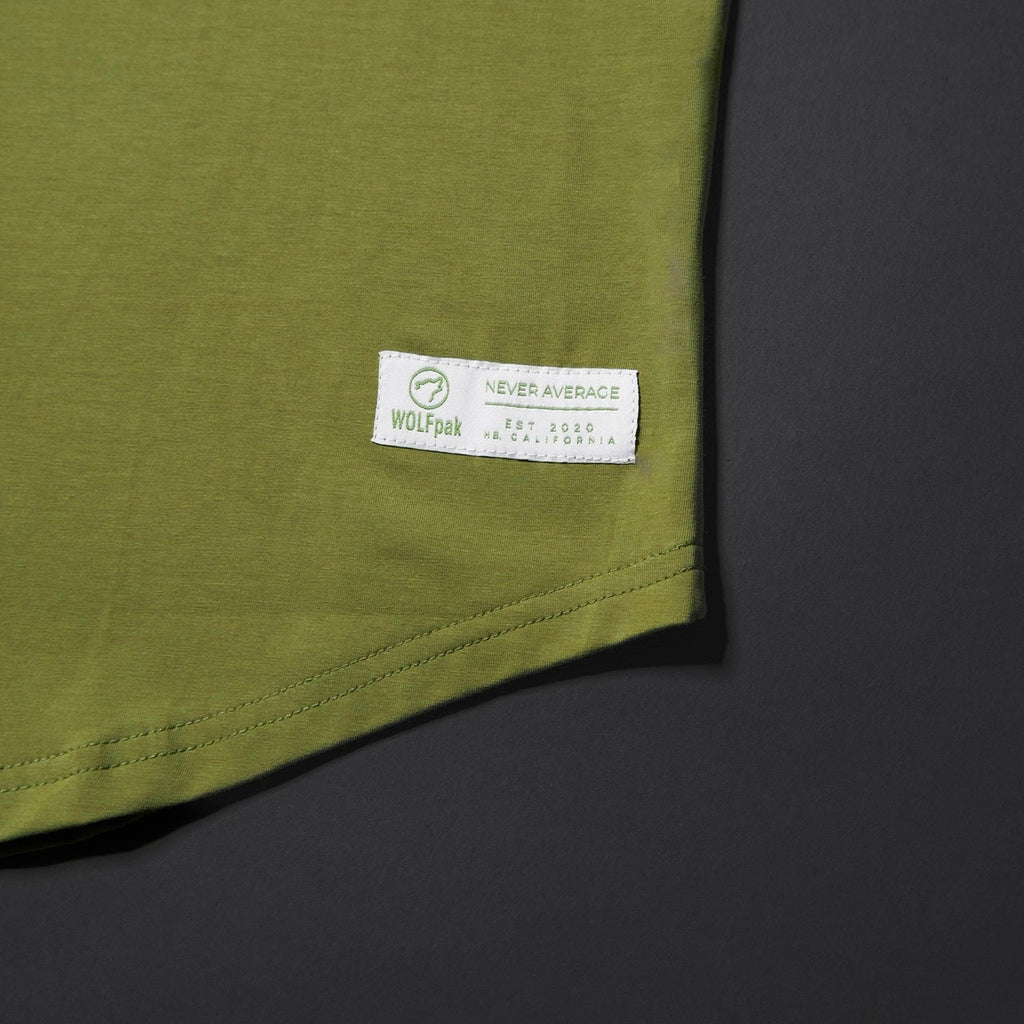 Men's Performance Tank Moss Green with Off White Border (SALE) - Image 2