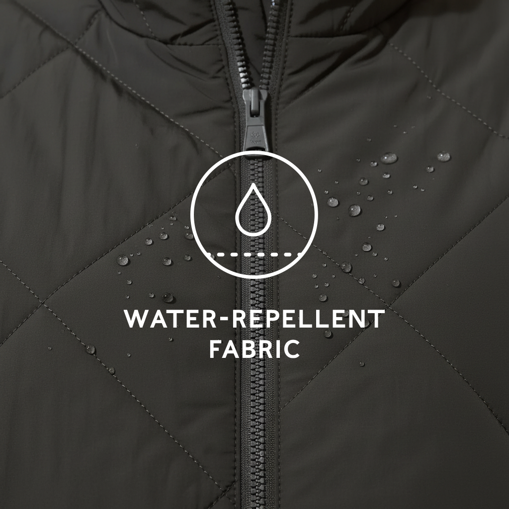 Cirnan Womens Shower Resistant Insulated Packaway Jacket - Washed Black - Image 7