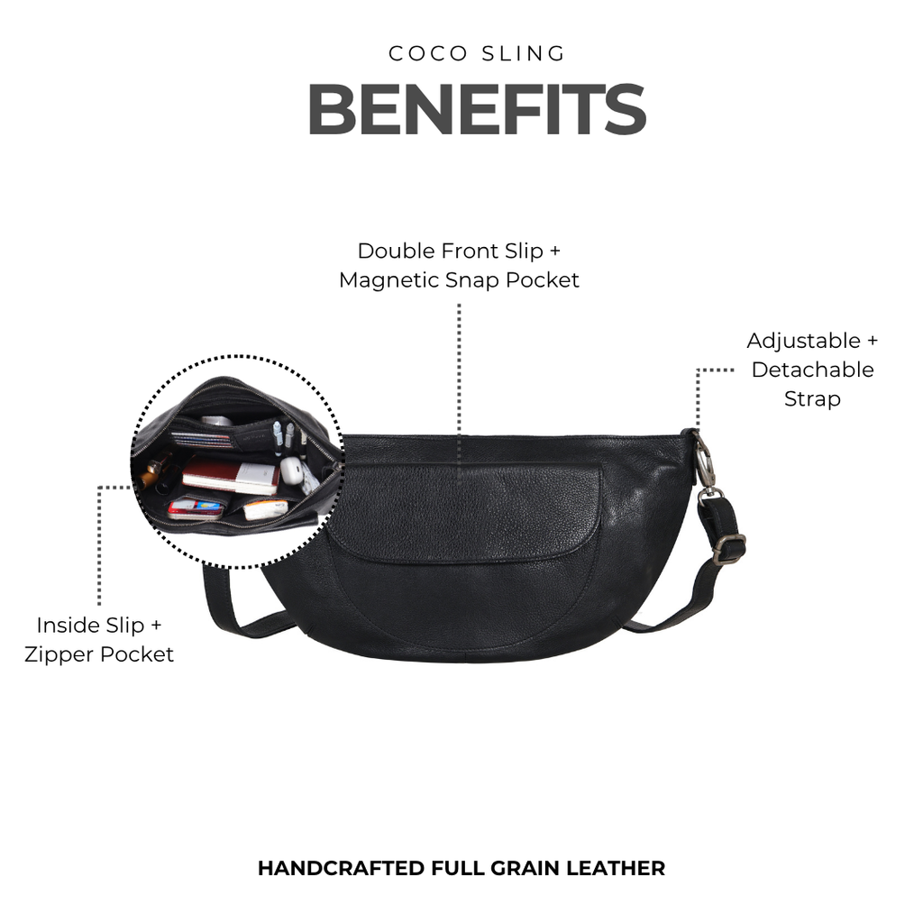 Coco Leather Sling Bag - Image 5